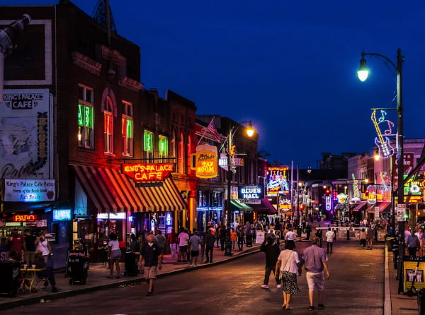 Imagen de una de las calles más icónicas de Memphis